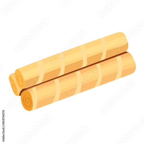 Egg Roll Biscuits Illustration Isolated on White Background