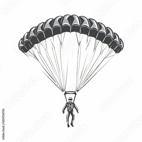 Performance Parachute Jumper Vector image isolated on white background.