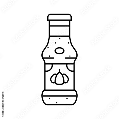 garlic sauce condiment line icon vector illustration