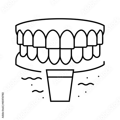 mouthwash oral care line icon vector illustration