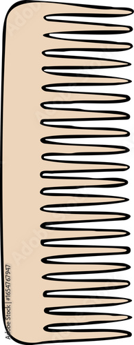 A hand drawn illustration of hair comb beauty product haircare
