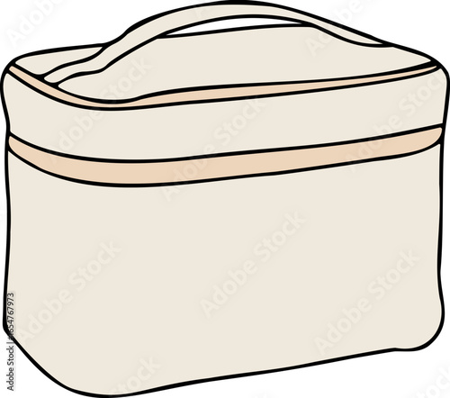 A hand drawn illustration of toiletry bag vanity
