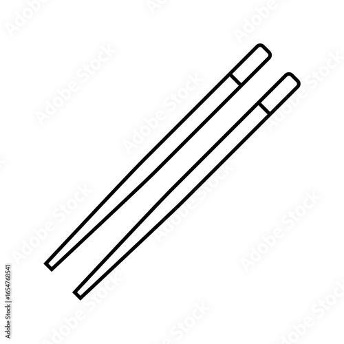 chopsticks titanium ultralight line icon vector illustration