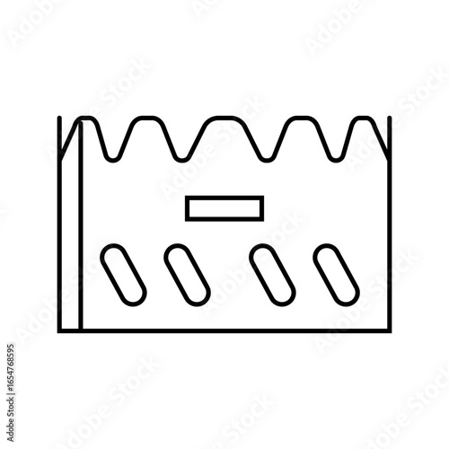 windscreens for stoves titanium line icon vector illustration