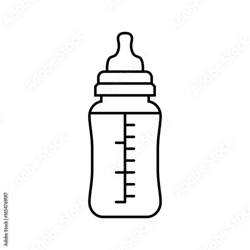 baby bottle child care nurse line icon vector illustration