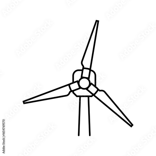 wind turbine eco conscious line icon vector illustration