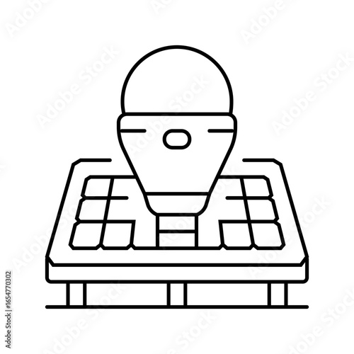 solar powered light eco conscious line icon vector illustration