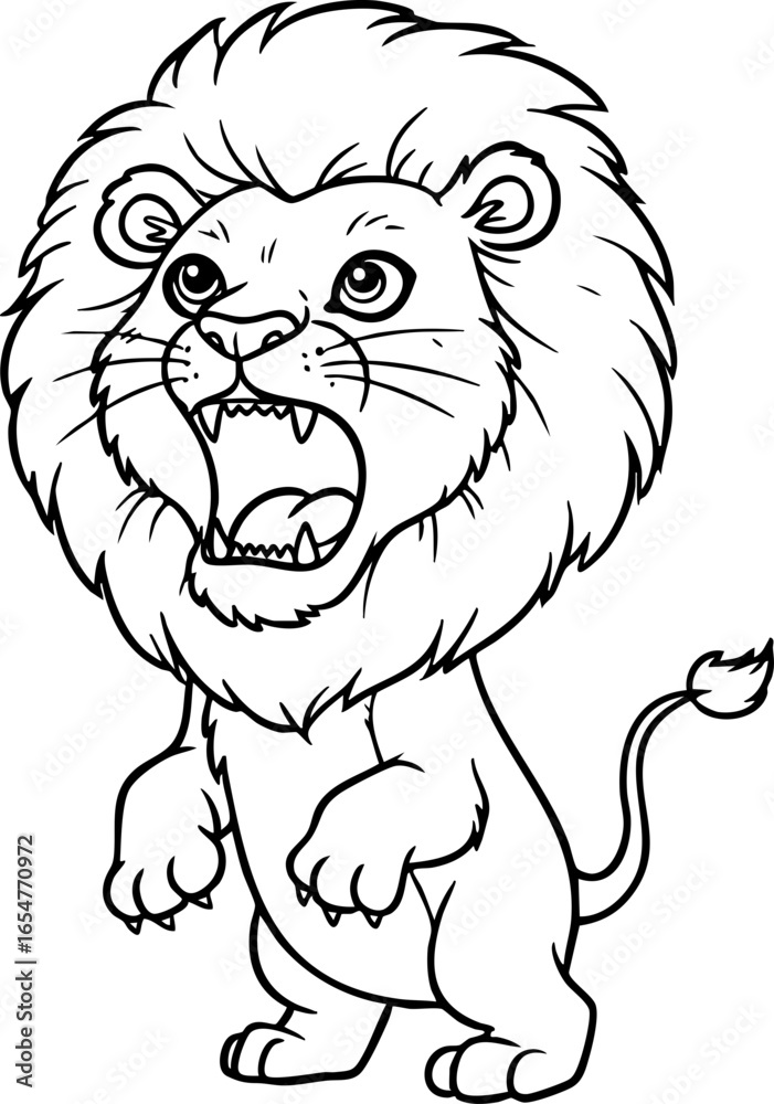 Obraz premium Roaring Lion Coloring Page