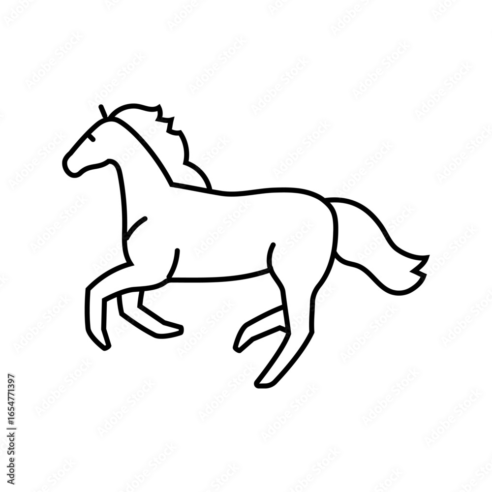 Fototapeta premium galloping horse breeding line icon vector illustration