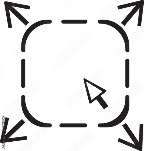 Vector illustration of expand cursor icon, simple resize symbol for interface, app, and digital design elements