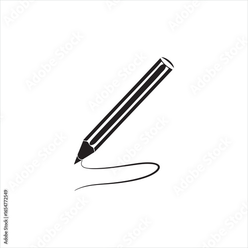Pencil with Doodle Line Icon – Creative Drawing Vector Design