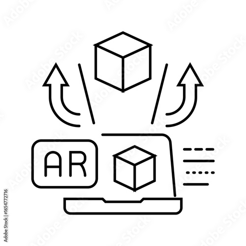 augmented reality industry industry 5 line icon vector illustration