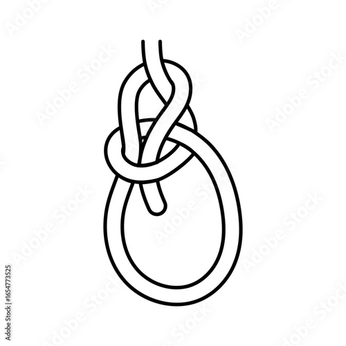 bowline nautical knot line icon vector illustration