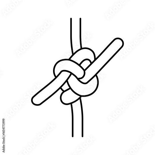 carrick bend nautical knot line icon vector illustration