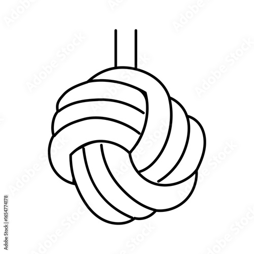 monkeys fist nautical knot line icon vector illustration
