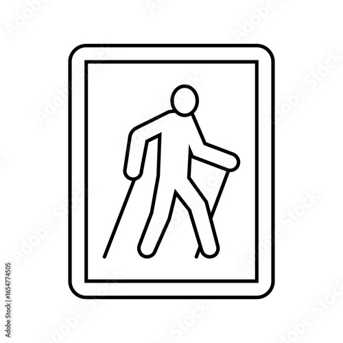 nordic walking trail line icon vector illustration