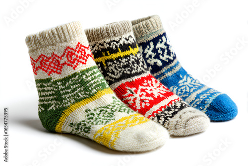 Colorful knitted socks winter warm cozy feet fashion accessories