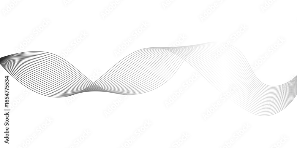 Fototapeta premium Abstract gray blend wave curve line and white background texture. digital frequency track equalizer. modern abstract glowing wave background.