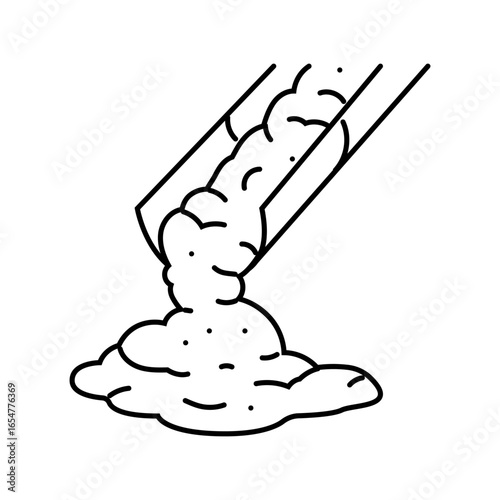 pouring cement concrete line icon vector illustration