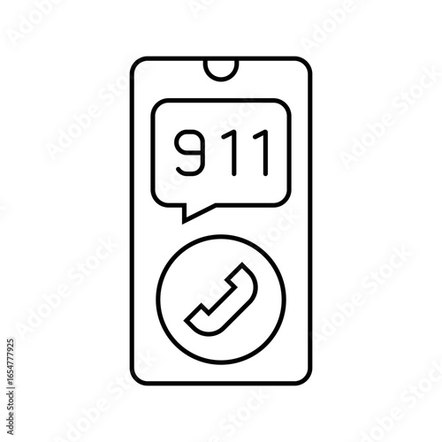 calling emergency services line icon vector illustration
