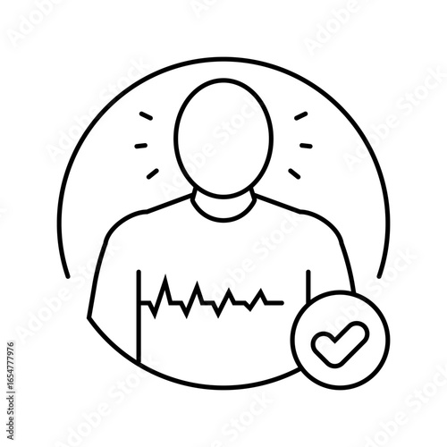 stay calm first aid line icon vector illustration