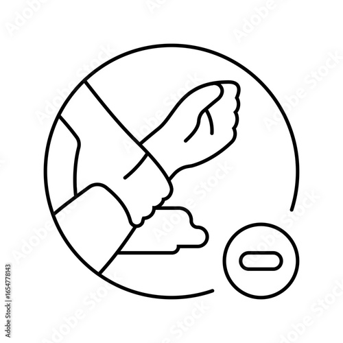 apply pressure to stop bleeding line icon vector illustration