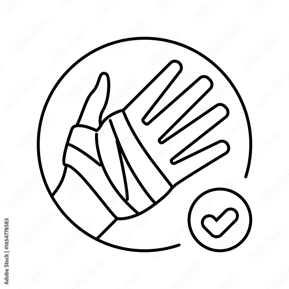 Obraz premium control bleeding gauze bandages line icon vector illustration