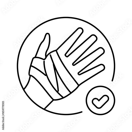 control bleeding gauze bandages line icon vector illustration
