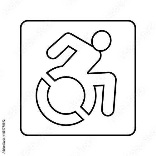 handicap accessible line icon vector illustration