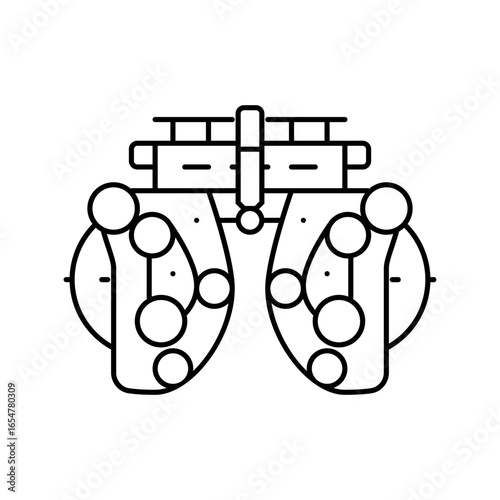 equipment optometry vision eye line icon vector illustration