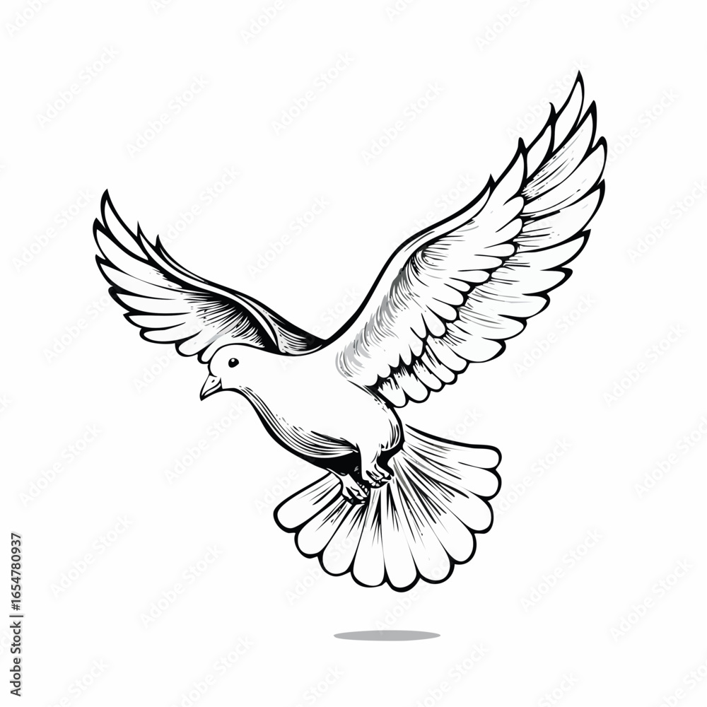 Fototapeta premium Dove Water Stock Illustrations image vector on white background.