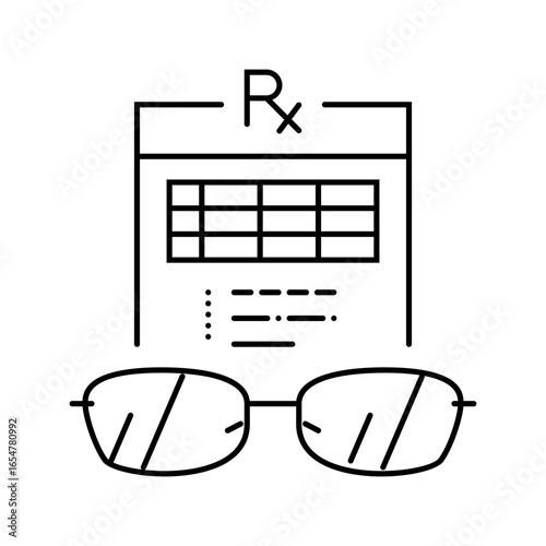 prescription glasses optometry vision line icon vector illustration