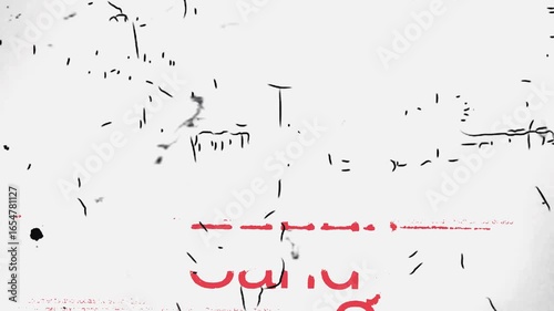 Black, white, and red grunge texture overlay background with fast-motion transition. 4K quality