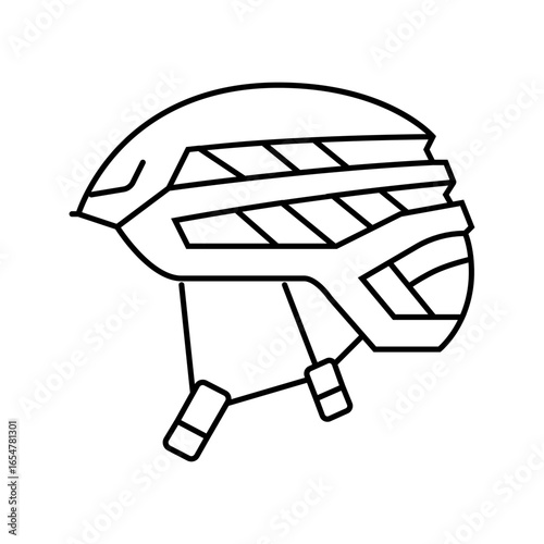 helmet rock climbing line icon vector illustration