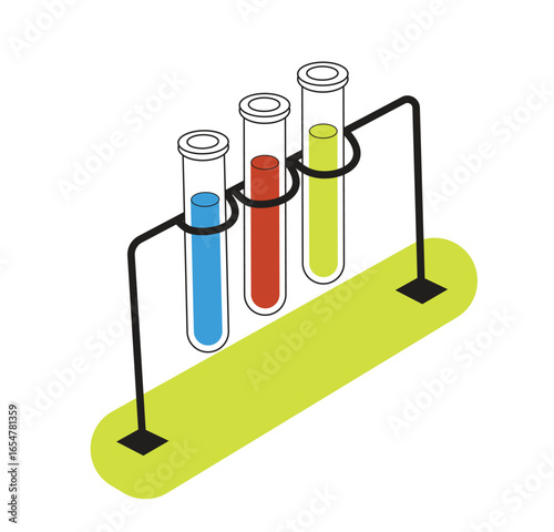 Colorful Laboratory Test Tubes Experiment Illustration