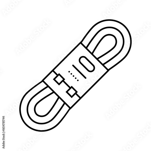 rope rock climbing line icon vector illustration
