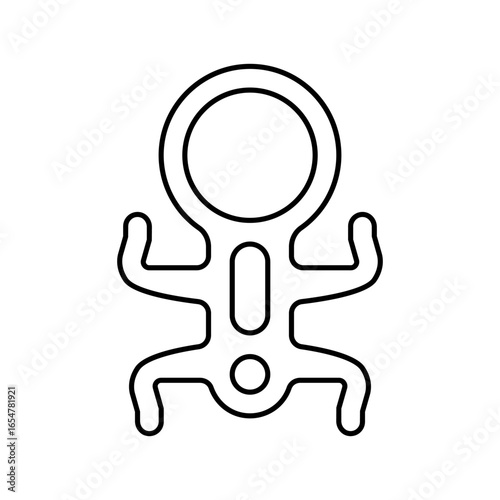 rappel device rock climbing line icon vector illustration