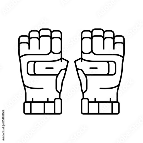 gloves rock climbing line icon vector illustration