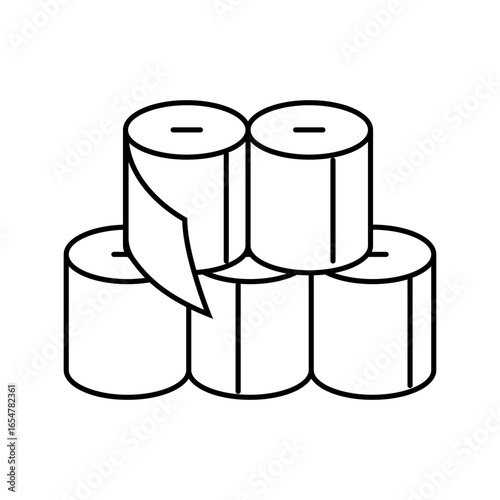 stack toilet paper line icon vector illustration