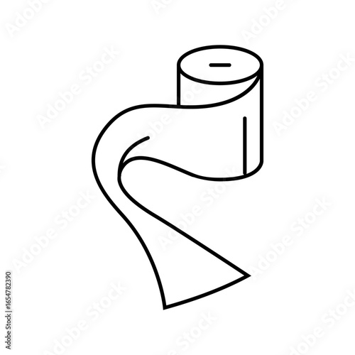 unrolling toilet paper line icon vector illustration