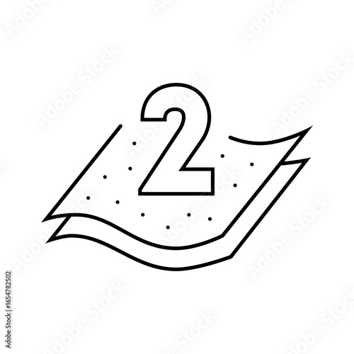 two ply toilet paper line icon vector illustration