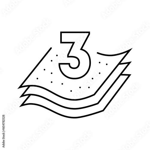 three ply toilet paper line icon vector illustration