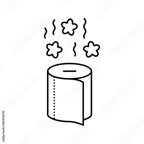 scented toilet paper line icon vector illustration