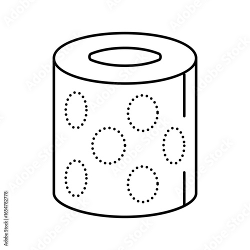 embossed pattern toilet paper line icon vector illustration