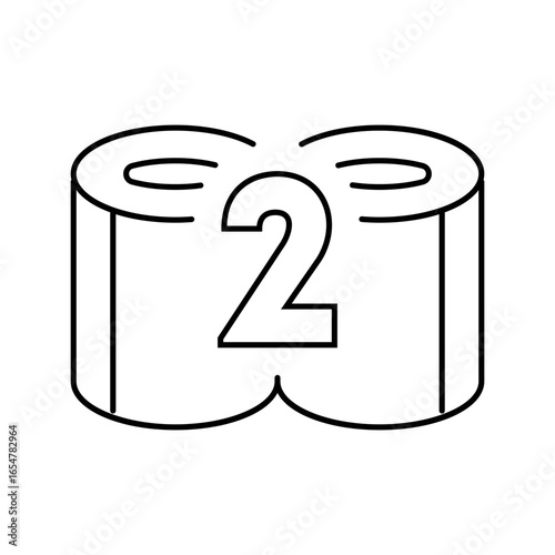 two pack toilet paper line icon vector illustration