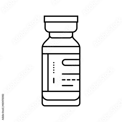 vaccine bottle immunization line icon vector illustration