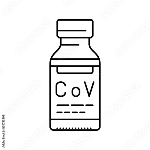covid 19 vaccine immunization line icon vector illustration