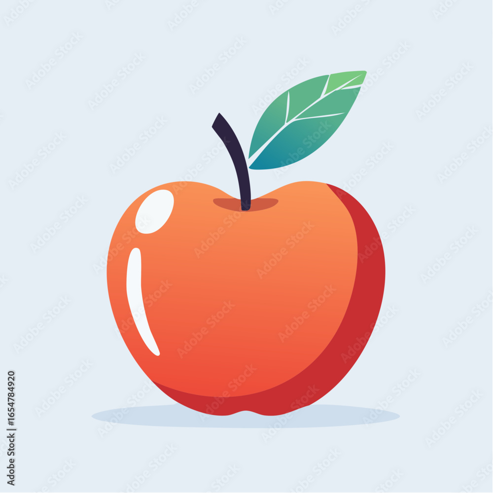 Fototapeta premium Red Apple Illustration