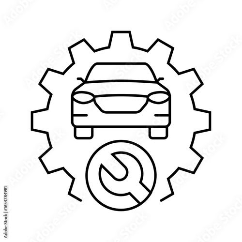 maintenance car dealership line icon vector illustration