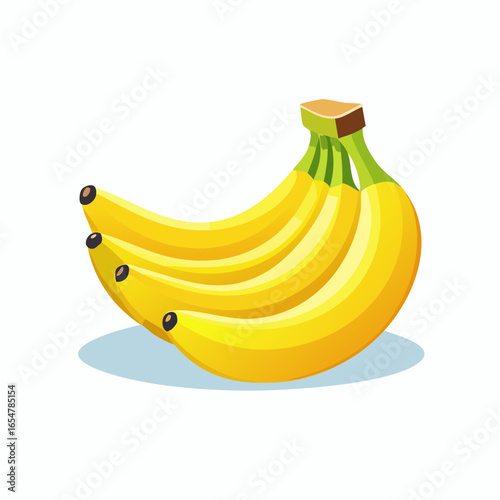 Bunch Of Ripe Bananas On White Background